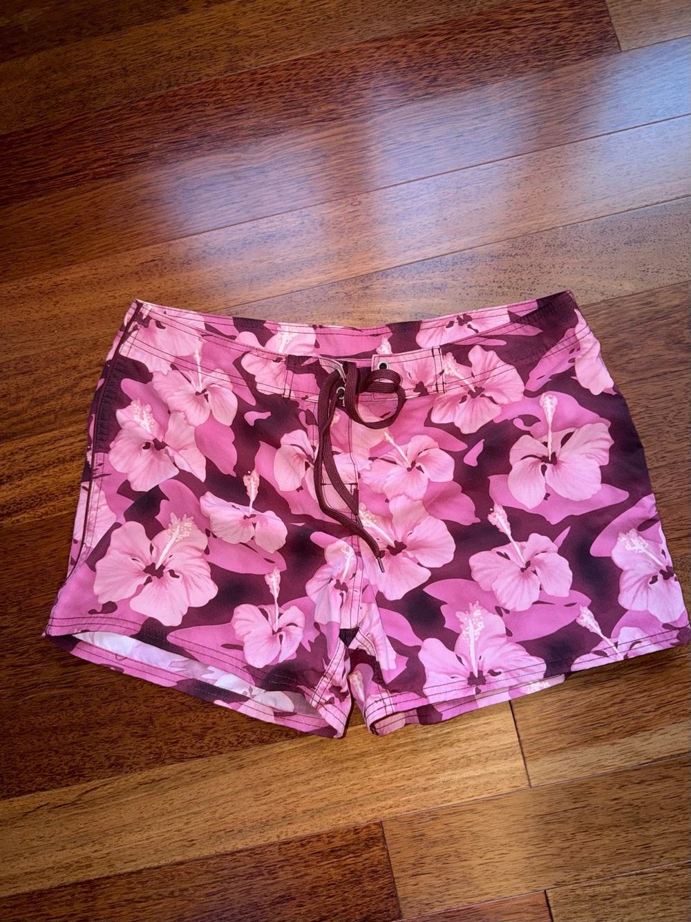 Pink Floral Women's Swim Coverup Shorts